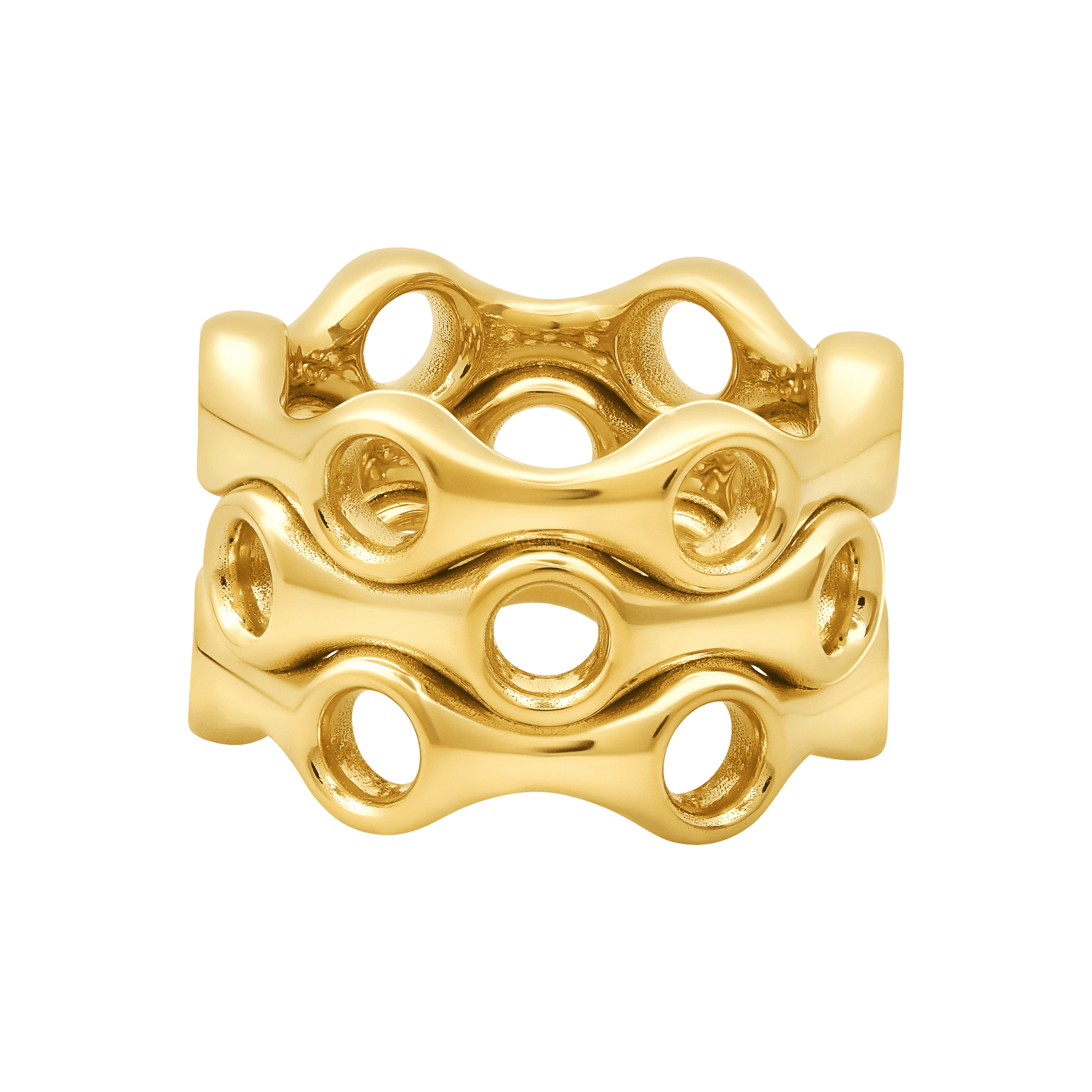 Triad 15mm Double Beam Ring in Yellow Plated - Gabriela Artigas