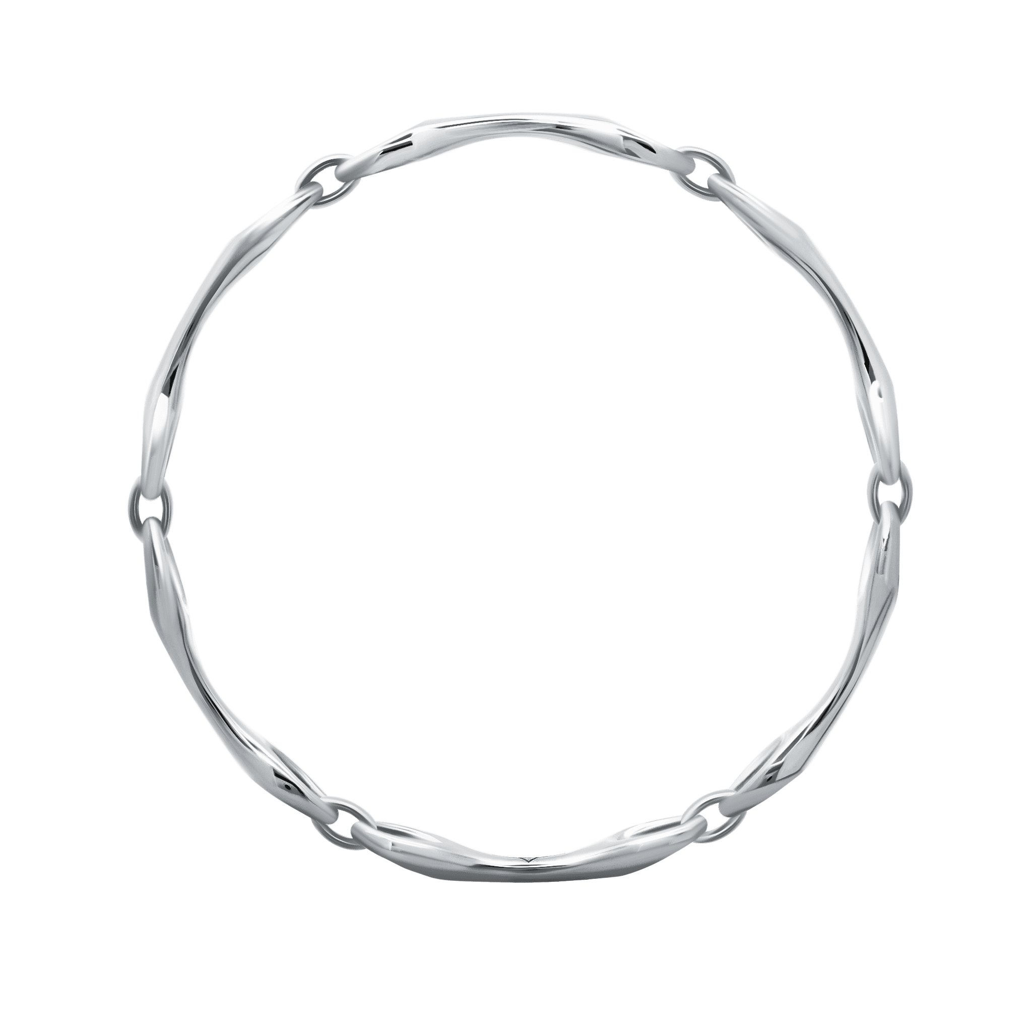 6-linked double beam sterling silver bangle with elegant connectors - Gabriela Artigas