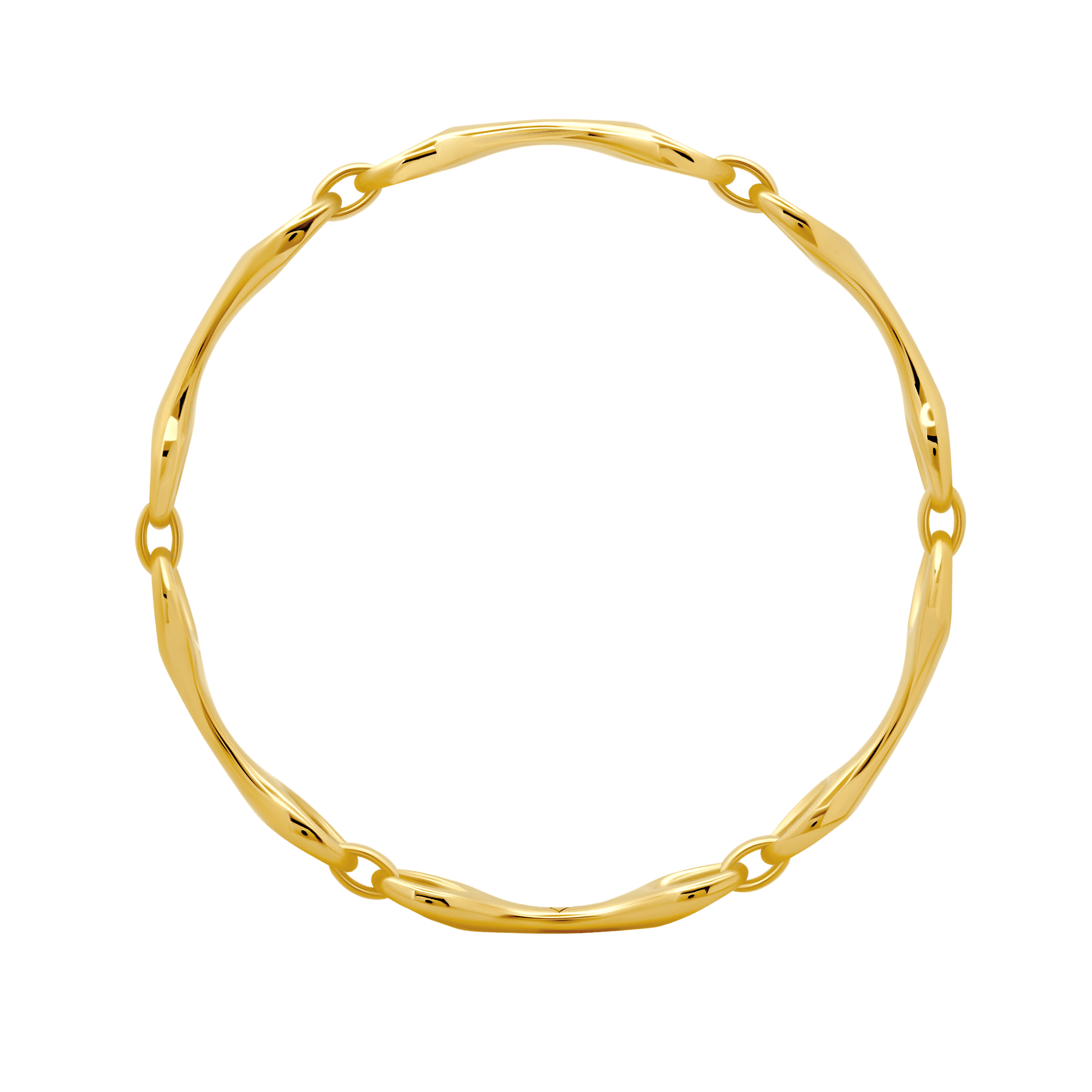 Stylish 6-linked double beam gold vermeil bangle – a sleek and modern statement piece - Gabriela Artigas