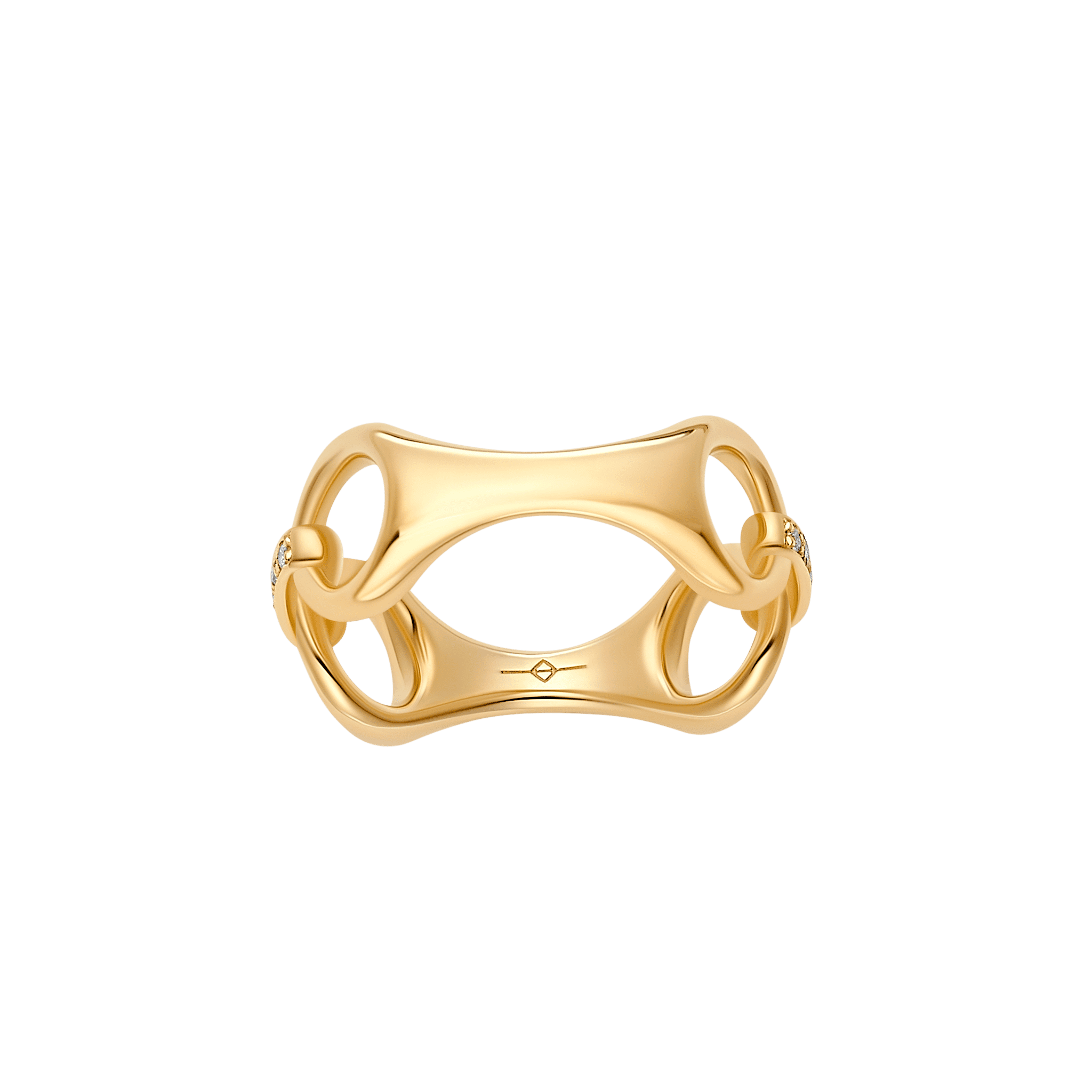 20mm Beam Link Ring with Pavé Connectors - Gabriela Artigas