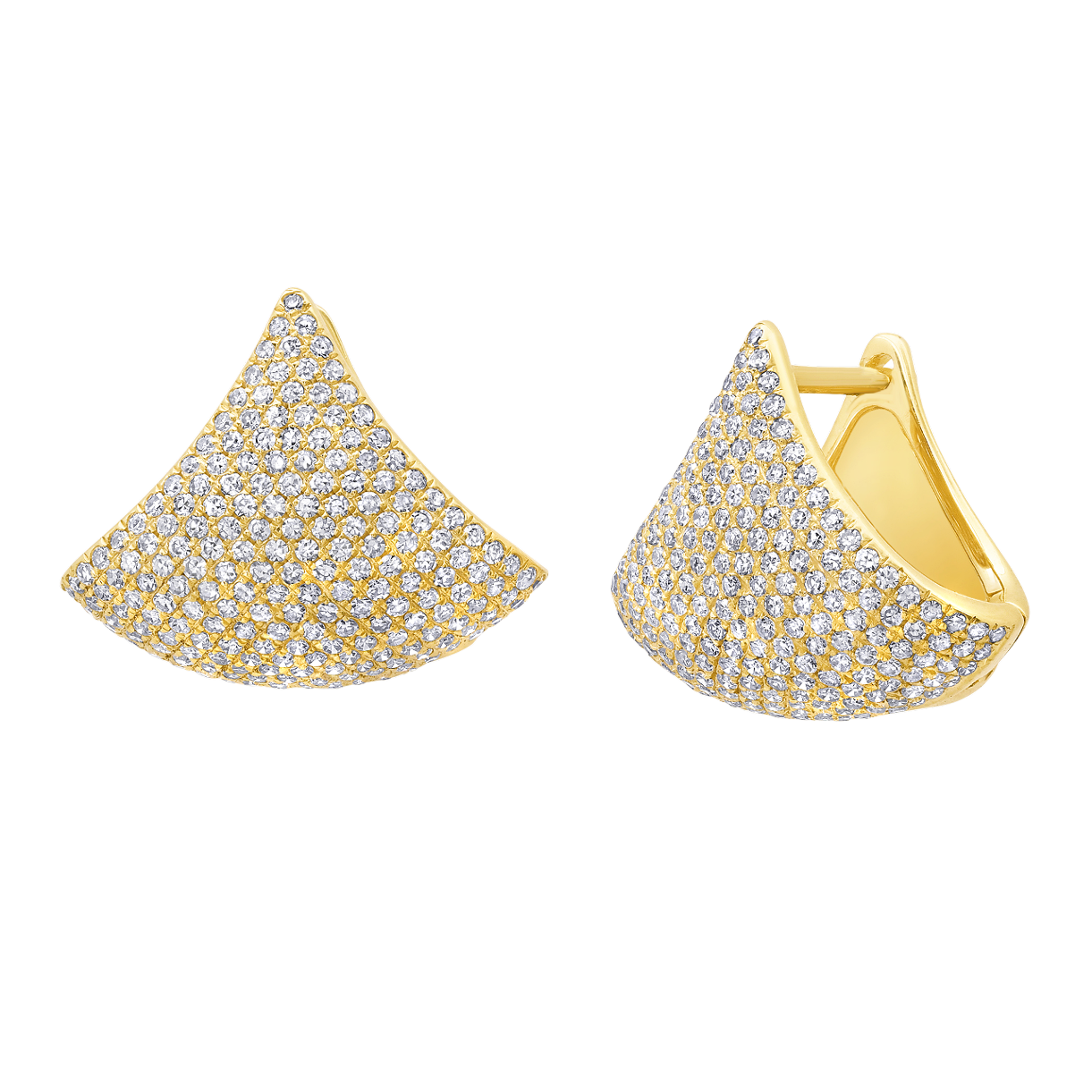 Large Apse Earrings with White Pavé Diamonds