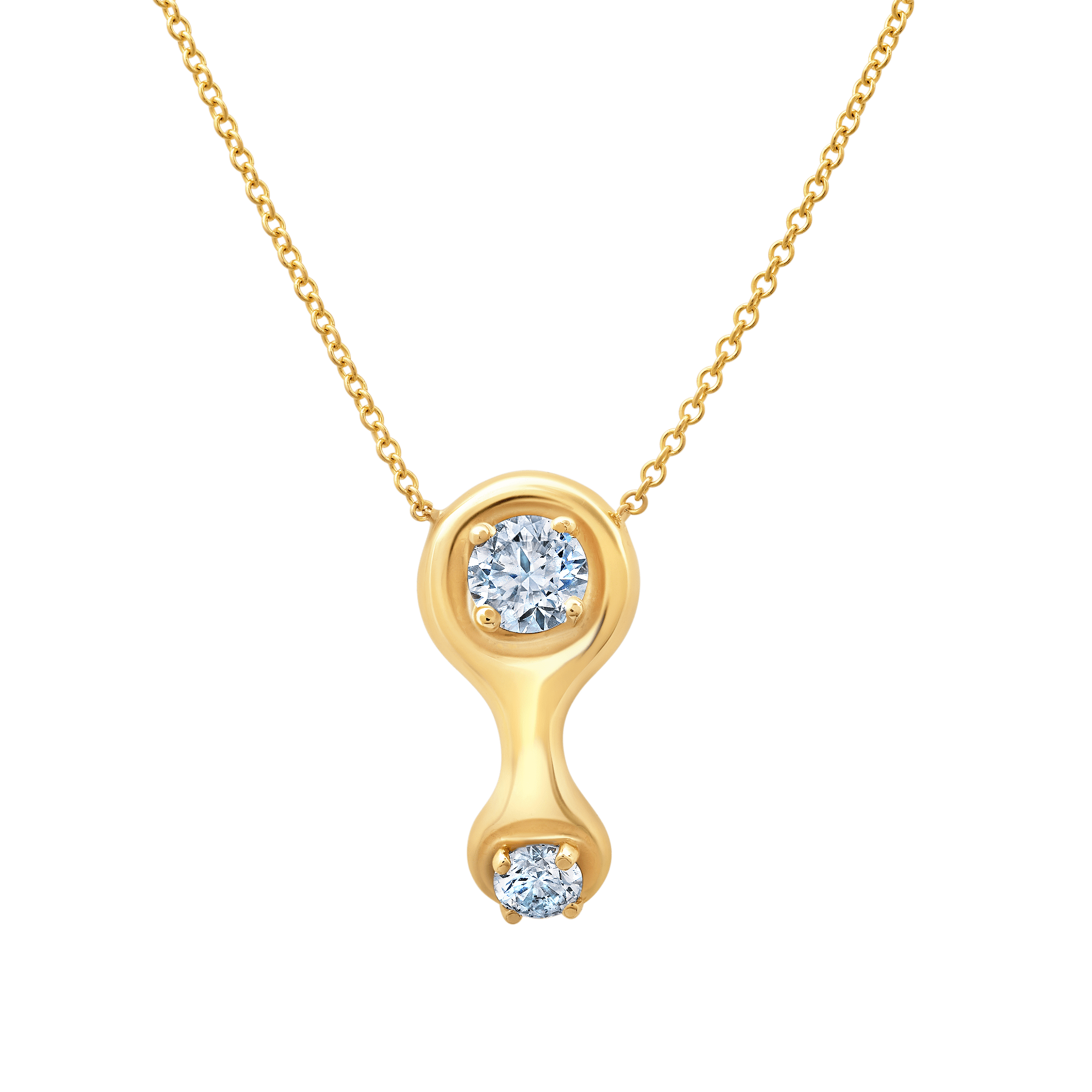 Ray Pendant with Double Diamonds.