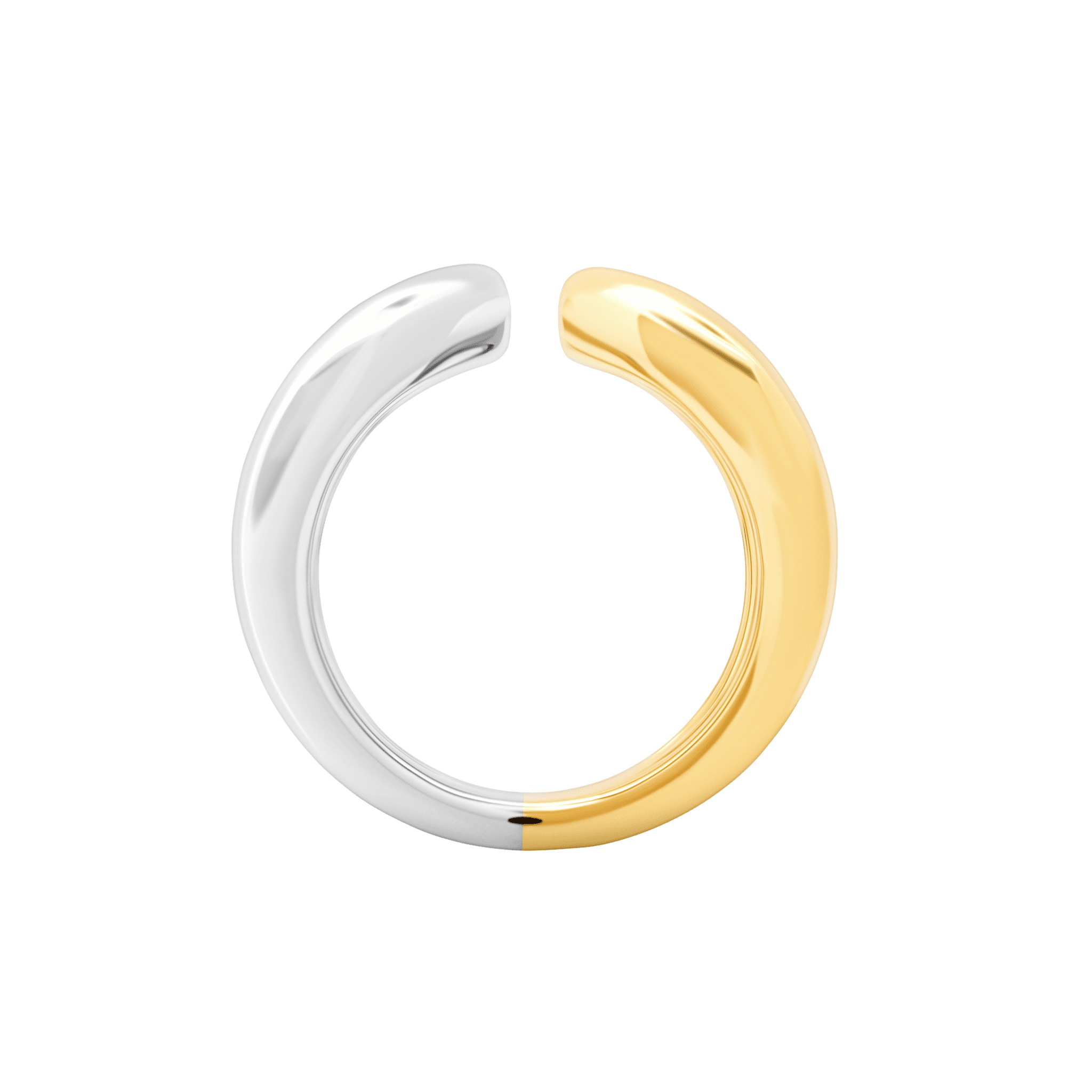 Two Tone Grande Twin Tusk Ring