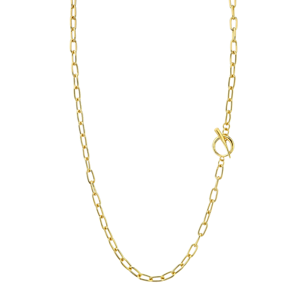 Baby Rectangular Link Chain Necklace with Tusk Clasp